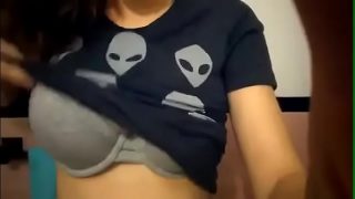 Sexy Busty Amateur Mexican Teen Girl Showing Off Her Pierced Nipples